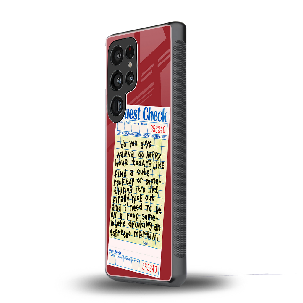 happy hour back phone cover | glass case for samsung galaxy s25 ultra