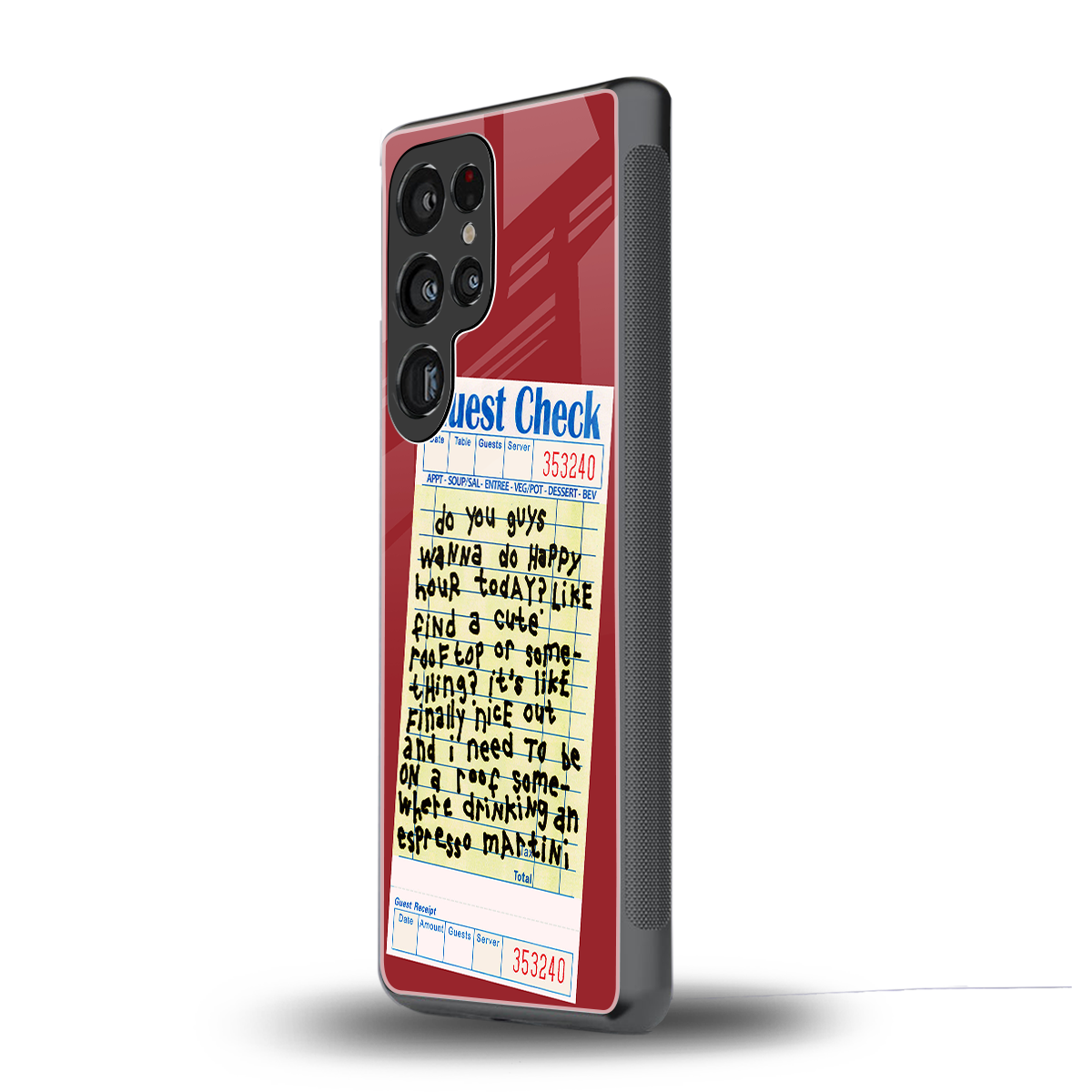 happy hour back phone cover | glass case for samsung galaxy s25 ultra