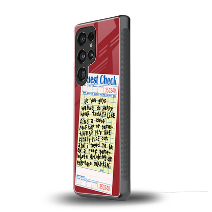 happy hour back phone cover | glass case for samsung galaxy s25 ultra