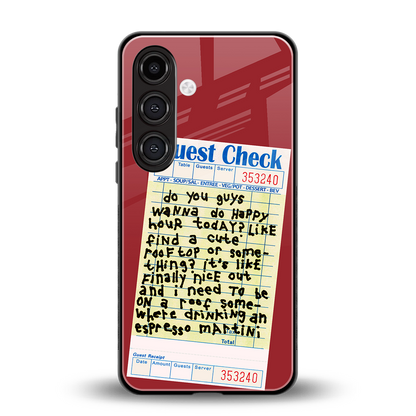 happy hour back phone cover | glass case for samsung galaxy s24 fe
