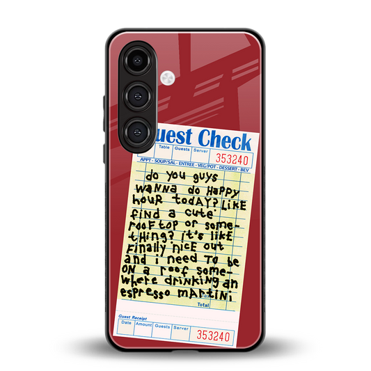 happy hour back phone cover | glass case for samsung galaxy s24 fe