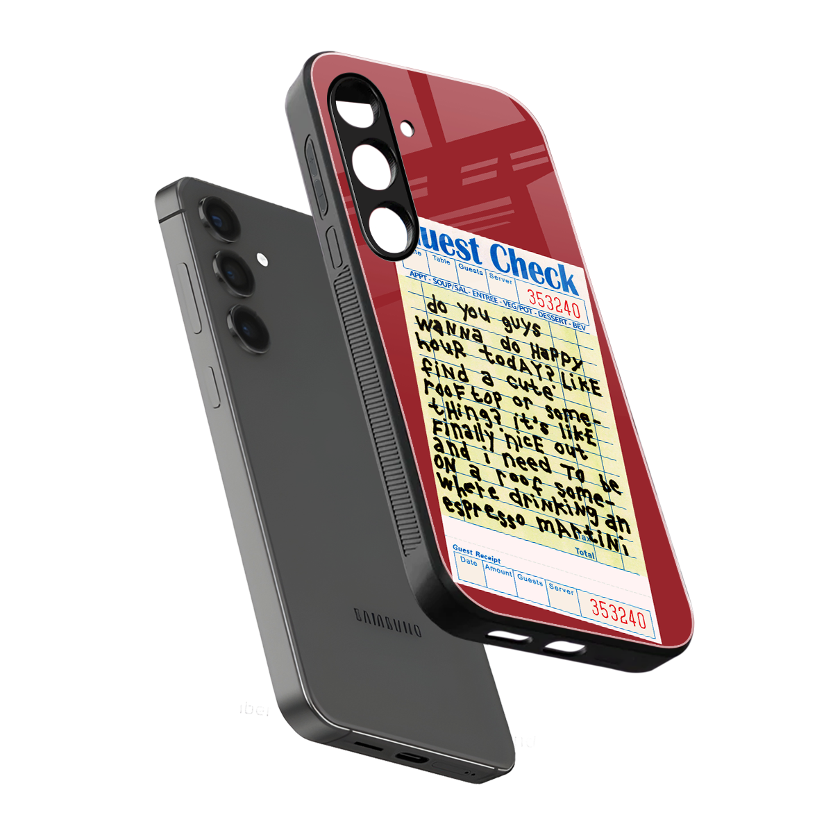 happy hour back phone cover | glass case for samsung galaxy s24 plus