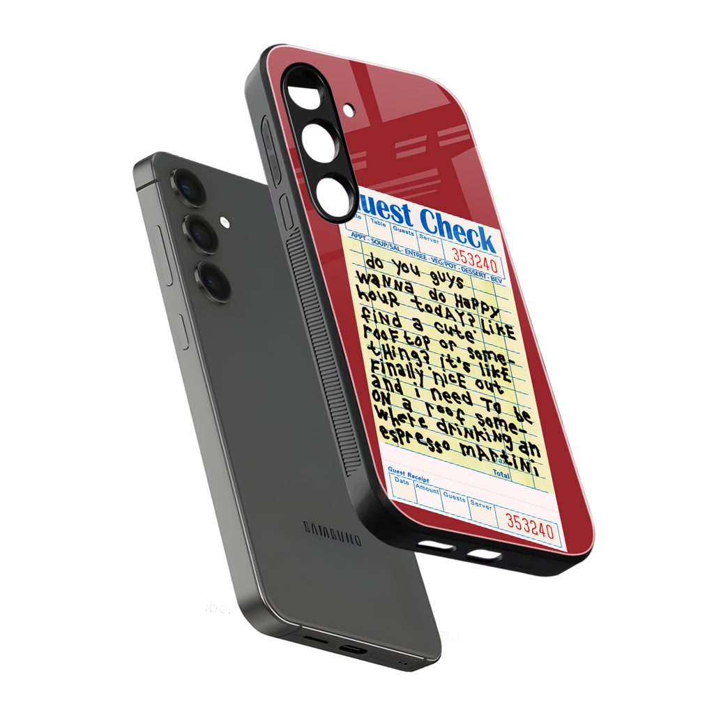 happy hour back phone cover | glass case for samsung galaxy s23 plus