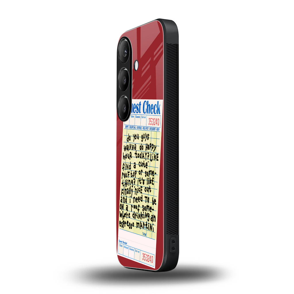 happy hour back phone cover | glass case for samsung galaxy s24 plus