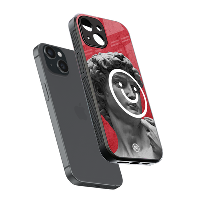 happy michelangelo back phone cover | glass case for iphone 13 mini