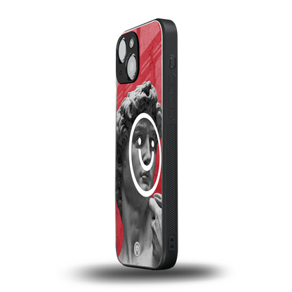 happy michelangelo back phone cover | glass case for iphone 13 mini