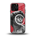 happy michelangelo back phone cover | glass case for iphone 15 pro max