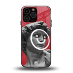 happy michelangelo back phone cover | glass case for iphone 15 pro max