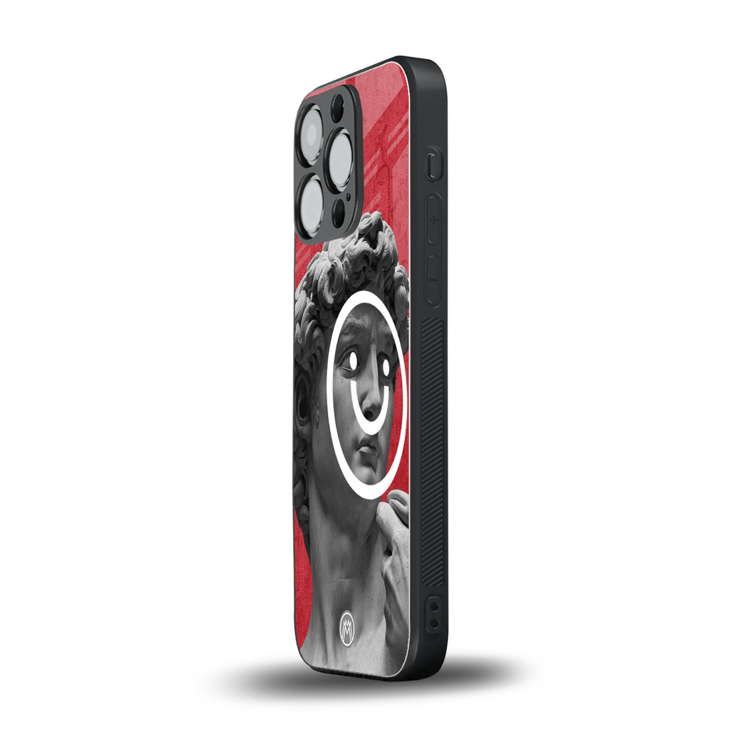 happy michelangelo back phone cover | glass case for iphone 15 pro
