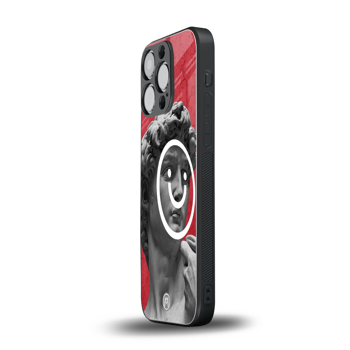 happy michelangelo back phone cover | glass case for iphone 15 pro