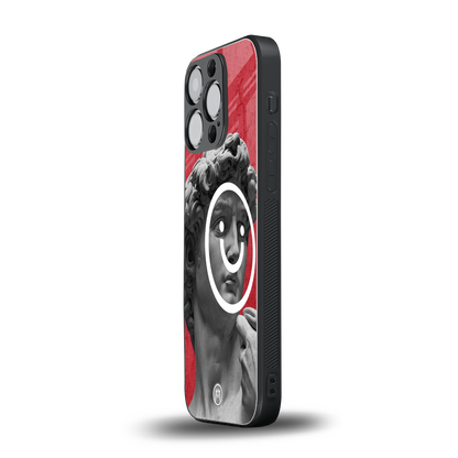 happy michelangelo back phone cover | glass case for iphone 14 pro