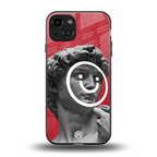 happy michelangelo back phone cover | glass case for iphone 15