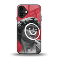 happy michelangelo back phone cover | glass case for iphone 16 plus