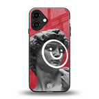 happy michelangelo back phone cover | glass case for iphone 16 plus
