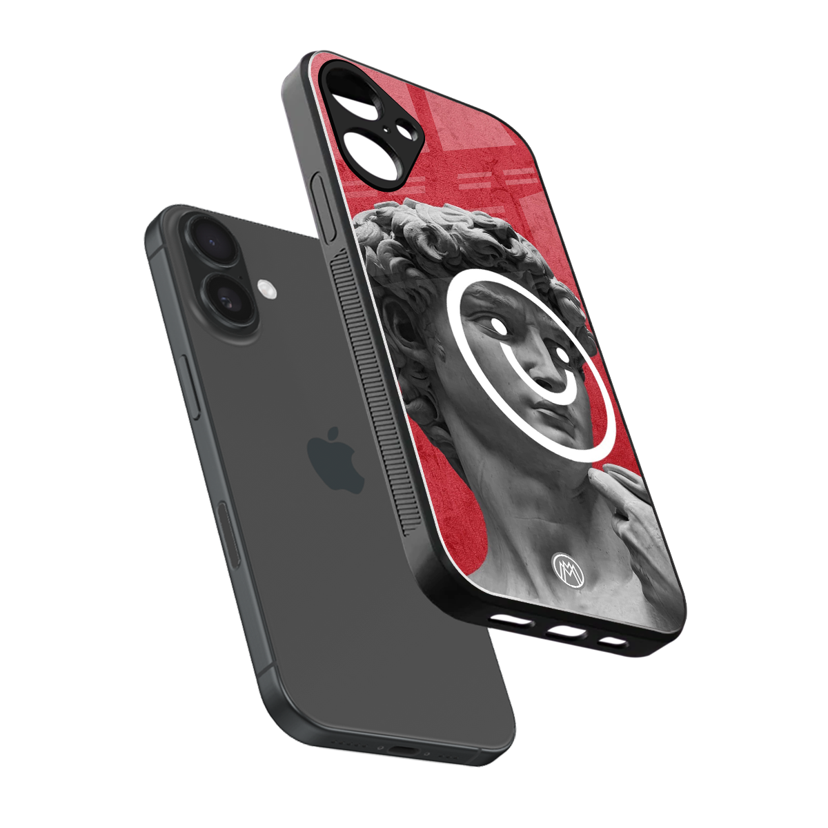 happy michelangelo back phone cover | glass case for iphone 16 plus