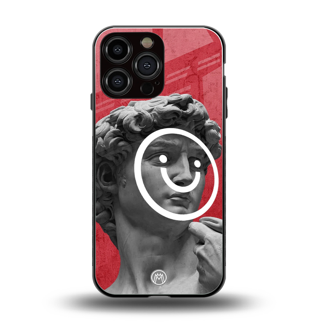 happy michelangelo back phone cover | glass case for iphone 16 pro max