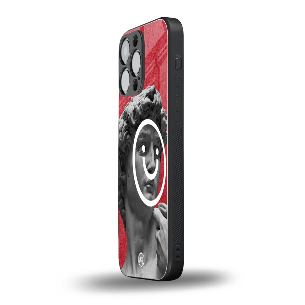 happy michelangelo back phone cover | glass case for iphone 16 pro max