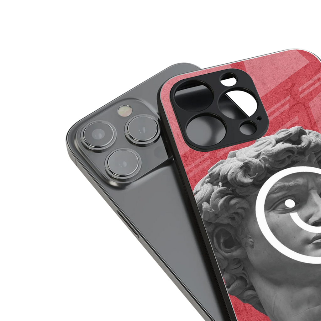 happy michelangelo back phone cover | glass case for iphone 16 plus