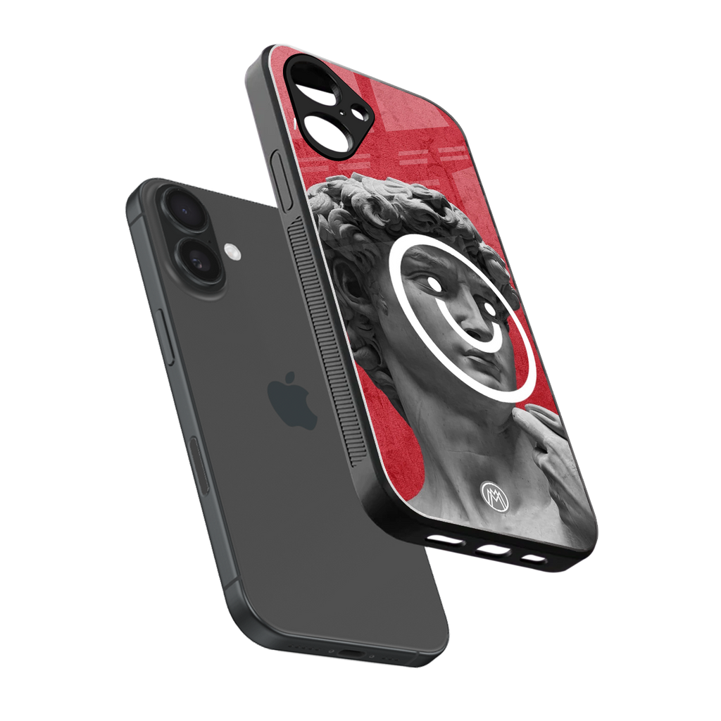 happy michelangelo back phone cover | glass case for iphone 16