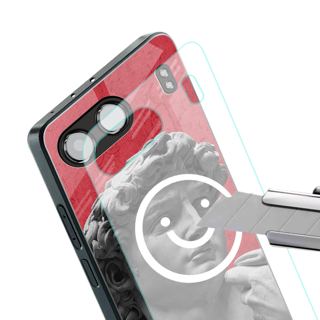 happy michelangelo back phone cover | glass case for oneplus nord 4