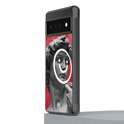 happy michelangelo back phone cover | glass case for google pixel 6 pro