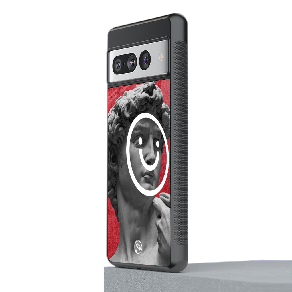 happy michelangelo back phone cover | glass case for google pixel 7 pro