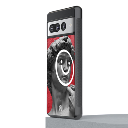 happy michelangelo back phone cover | glass case for google pixel 7 pro