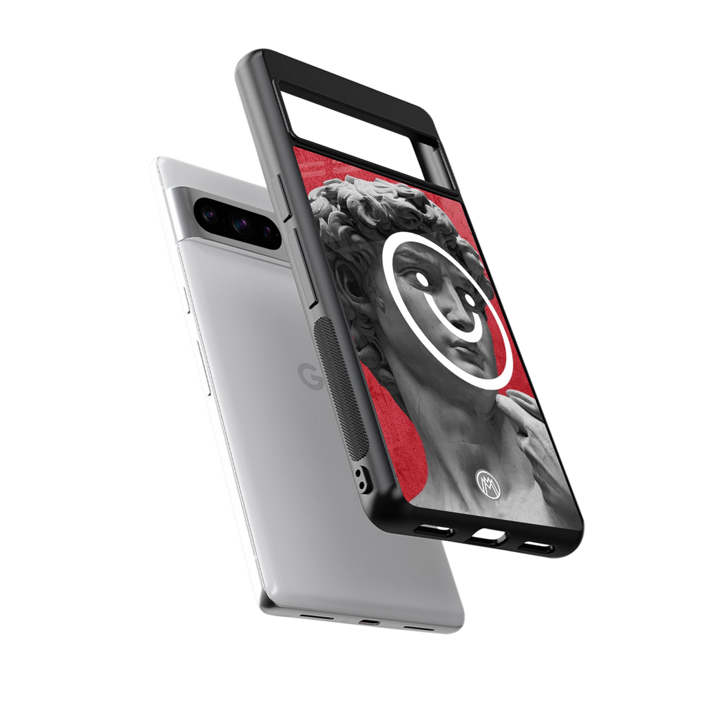 happy michelangelo back phone cover | glass case for google pixel 8 pro