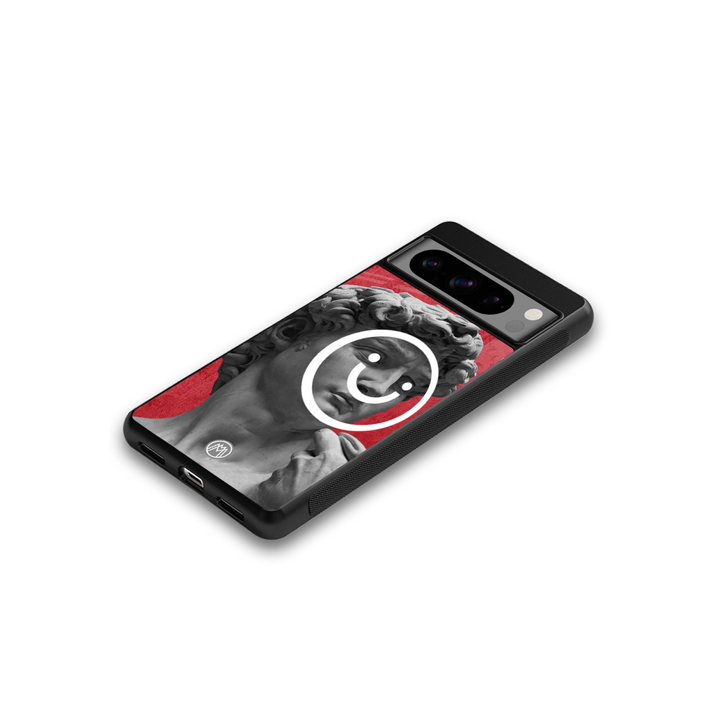 happy michelangelo back phone cover | glass case for google pixel 8 pro