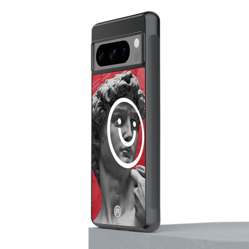 happy michelangelo back phone cover | glass case for google pixel 8 pro