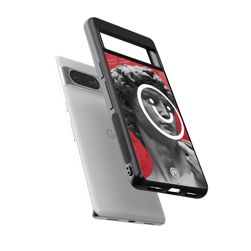 happy michelangelo back phone cover | glass case for Google Pixel 8