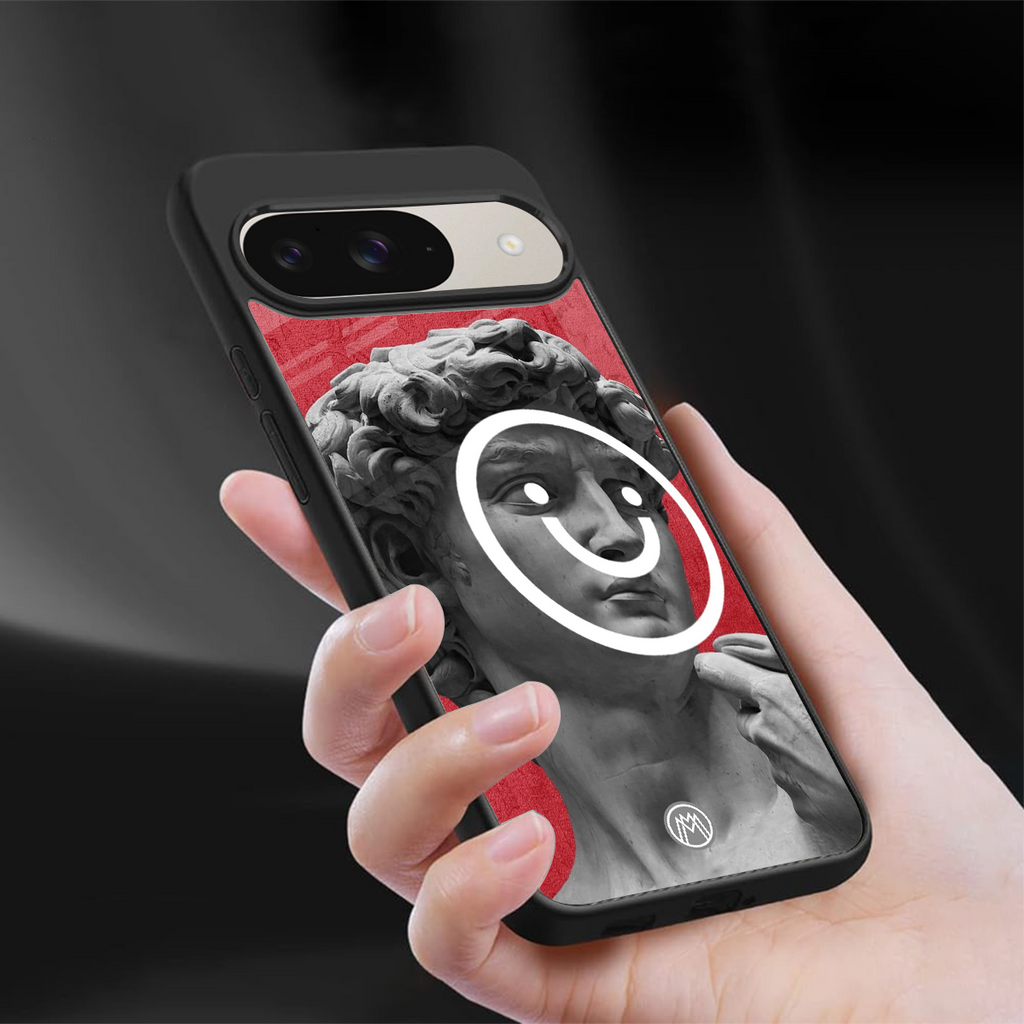 happy michelangelo back phone cover | glass case for google pixel 9