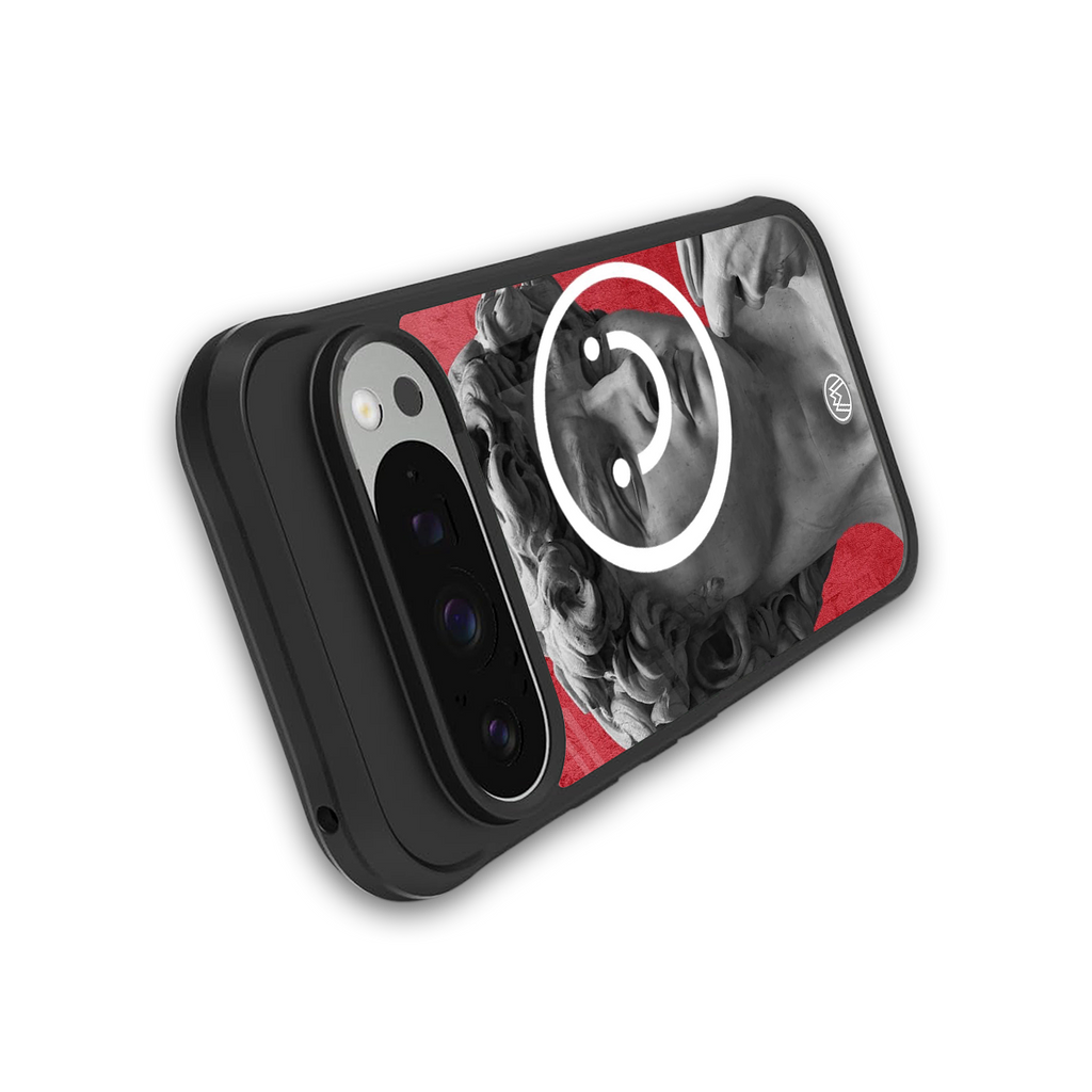 happy michelangelo back phone cover | glass case for google pixel 9 pro xl