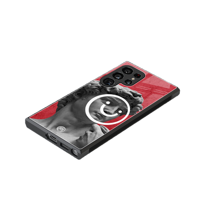 happy michelangelo back phone cover | glass case for samsung galaxy s23 ultra