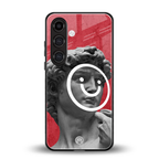 happy michelangelo back phone cover | glass case for samsung galaxy s23 fe