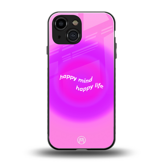 happy mind back phone cover | glass case for iphone 13 mini