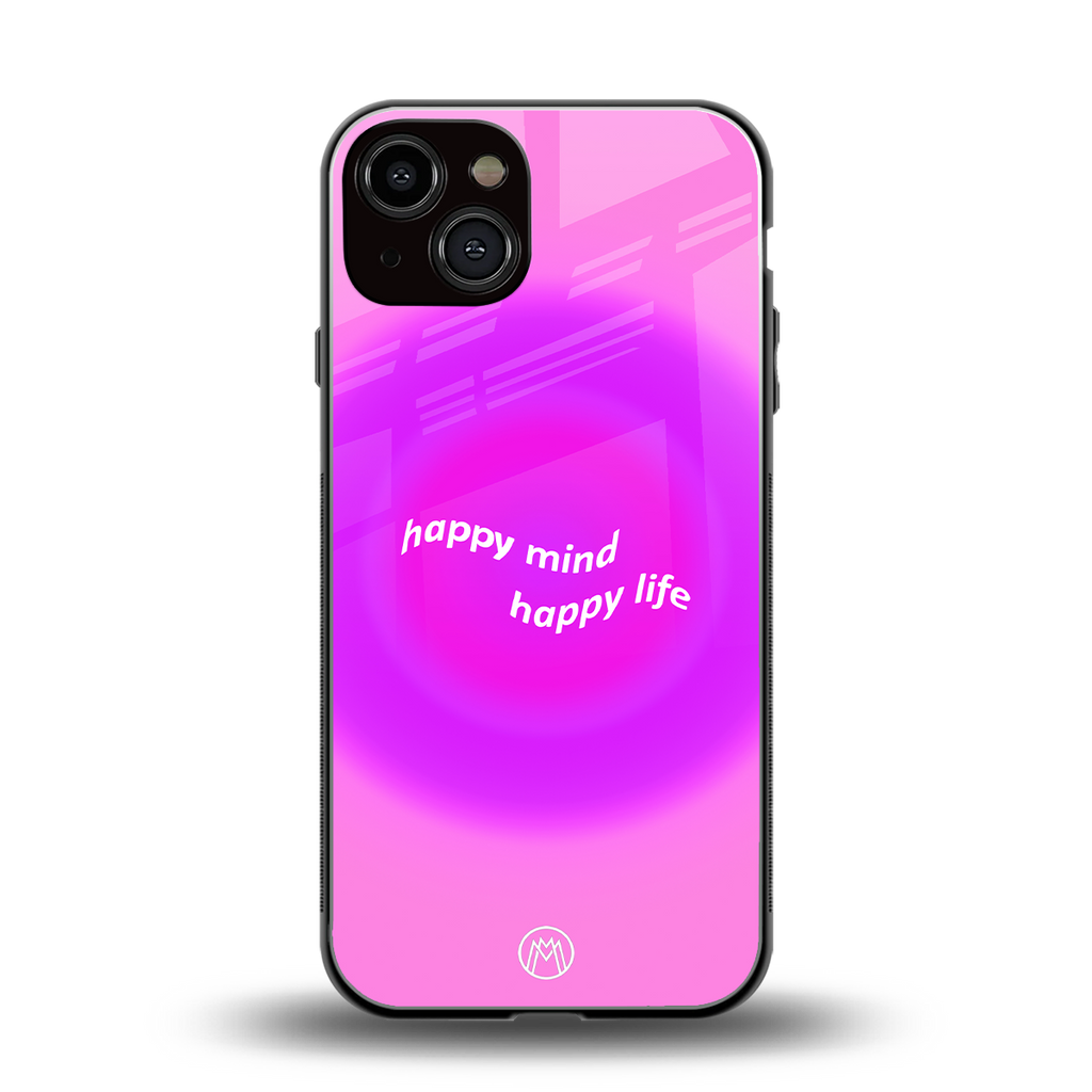 happy mind back phone cover | glass case for iphone 13