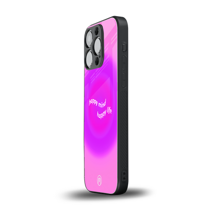 happy mind back phone cover | glass case for iphone 15 pro