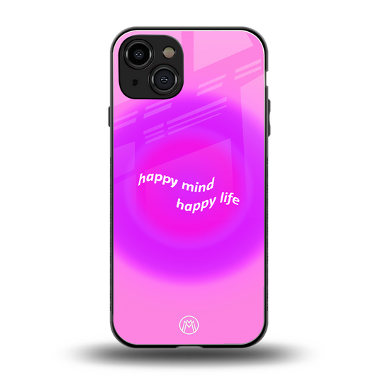 happy mind back phone cover | glass case for iphone 14