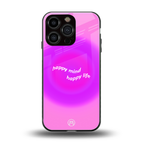 happy mind back phone cover | glass case for iphone 16 pro