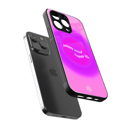 happy mind back phone cover | glass case for iphone 16 pro