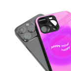 happy mind back phone cover | glass case for iphone 14 pro max