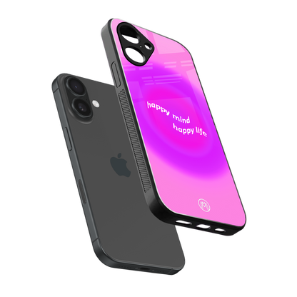 happy mind back phone cover | glass case for iphone 16