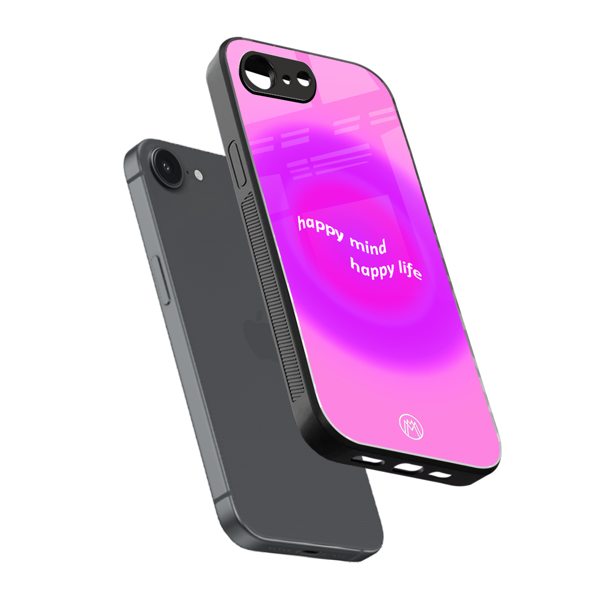 happy mind back phone cover | glass case for iphone 16e