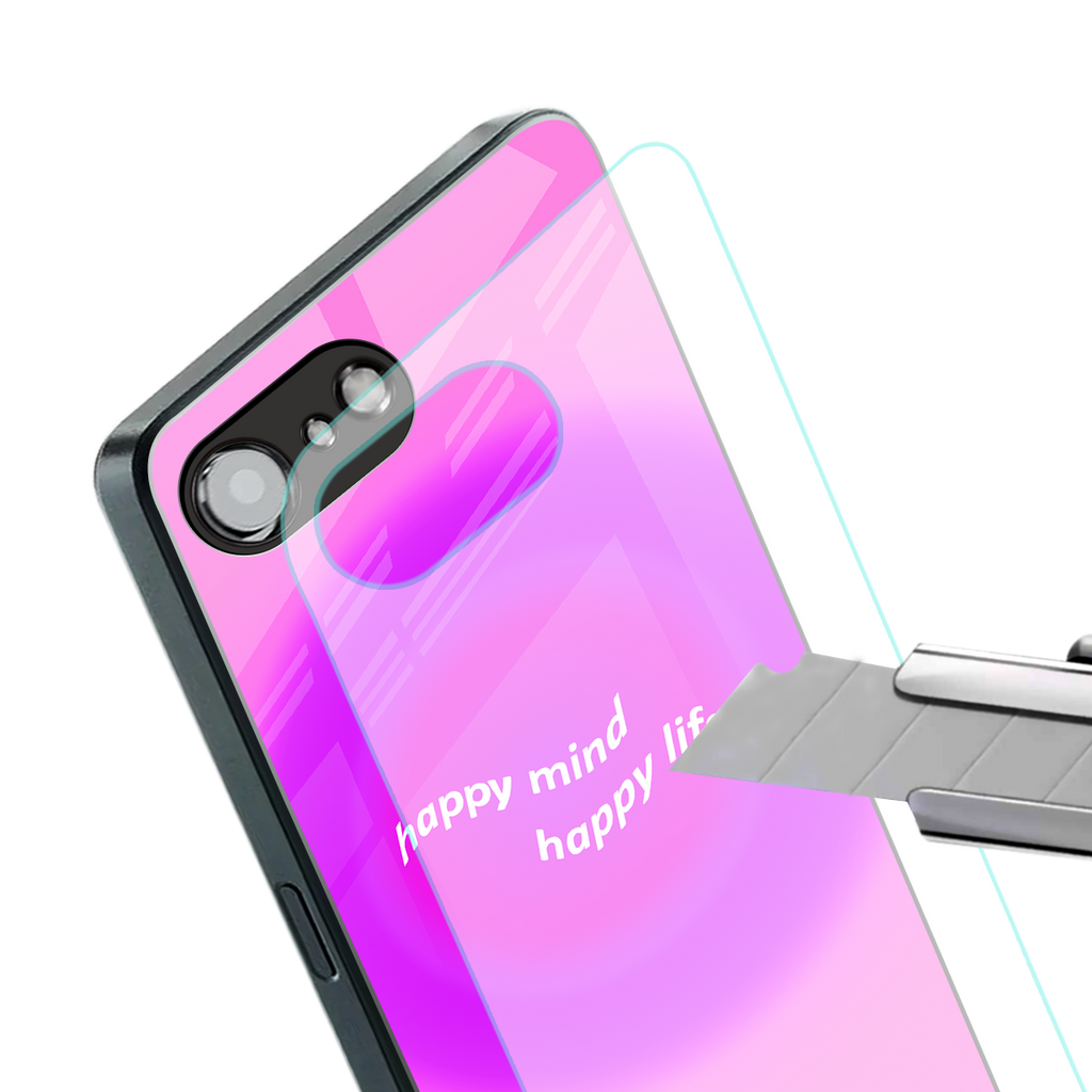 happy mind back phone cover | glass case for iphone 16e