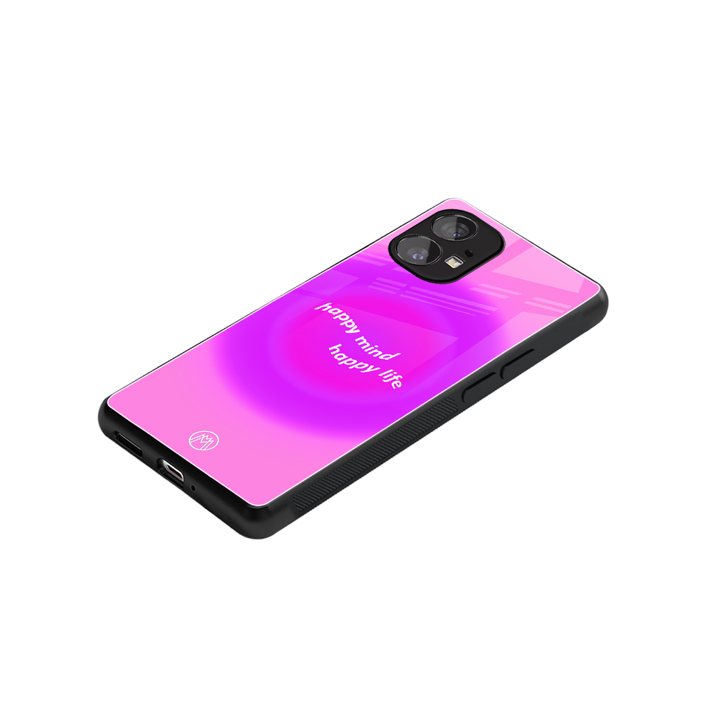 happy mind back phone cover | glass case for nothing phone 1