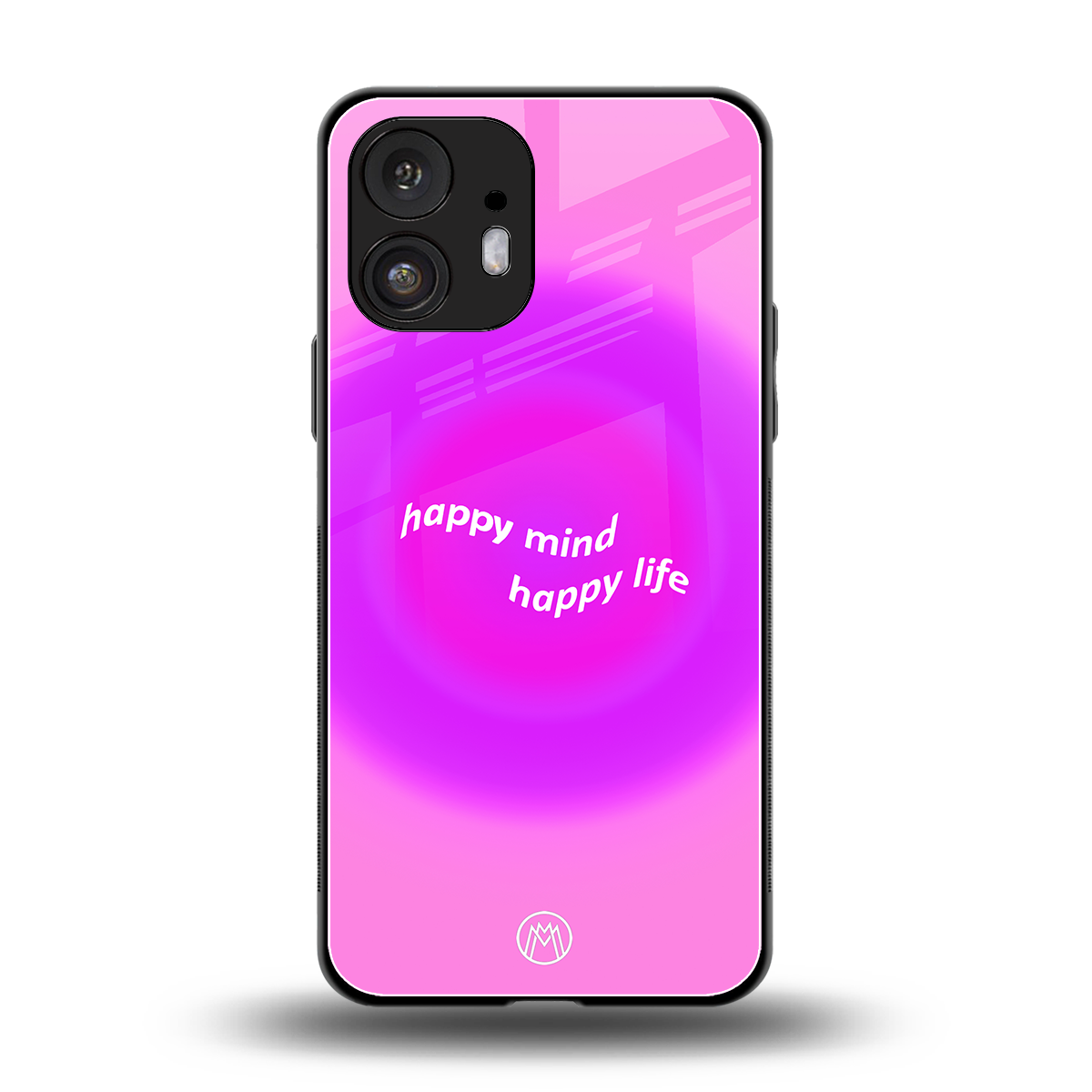 happy mind back phone cover | glass case for nothing phone 2
