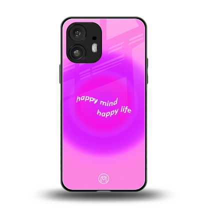 happy mind back phone cover | glass case for nothing phone 2