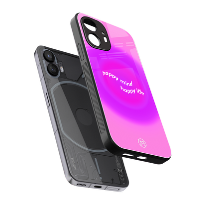 happy mind back phone cover | glass case for nothing phone 2