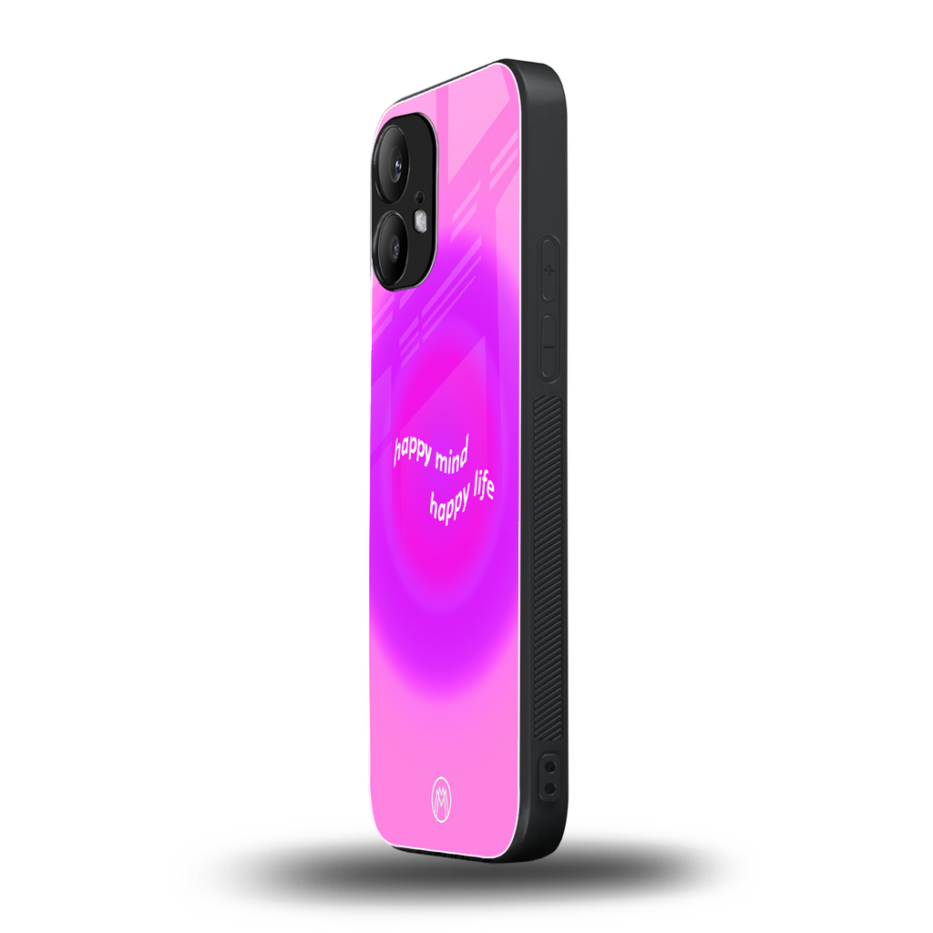 happy mind back phone cover | glass case for nothing phone 2